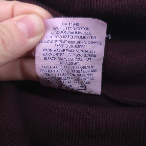 Weekenders Womens Maroon Cowl Neck SweaterTunic Split Hemline Cropped Sleeve L - Picture 7 of 11